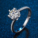 One-Carat Diamond Ring Eternity Engagement Wedding Band With Gift Box