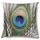 4PCS Home Cotton Decorative Peacock Pattern Throw Pillow Case Cushion Covers For Sofa Couch Bed Chair