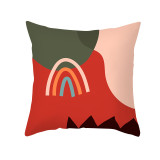 4PCS Home Cotton Decorative Red Graffiti Printing Throw Pillow Case Cushion Covers For Sofa Couch Bed Chair