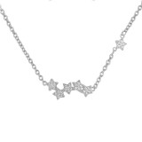 Full Drill Six Star Diamond Pendant Chain Jewelry Necklace