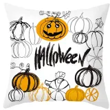 Halloween Holiday Pumpkin Pillowcase Home Gift Peach Skin Pillowcase