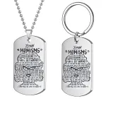 2PCS Mothers Day Gift Best Mom Stainless Steel Letter Keyring Necklace Pendant for Mom
