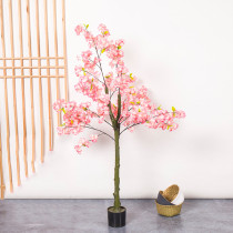 Artificial Plant Potted Cherry Tree Green Plant Bonsai Decoration