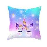 4PCS Rainbow Unicorn Home Cotton Decorative Throw Pillow Case Cushion Covers
