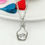 Heart Type Crystal Pendant Silver Golden Chain Jewelry Necklace