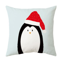 Home Decoration Christmas Penguin Pillowcase Home European Style Printed Sofa Cover