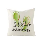 4PCS Home Cotton Decorative Hello Summer Throw Pillow Case Cushion Covers For Sofa Couch Bed Chair