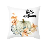 Colorful Pumpkin Maple Leaf Print Thanksgiving Pillowcase Peach Skin Pillowcase