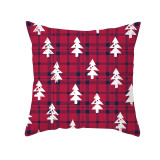 Home Decoration Red Plaid Christmas Pillowcase Cotton Pillow Cover