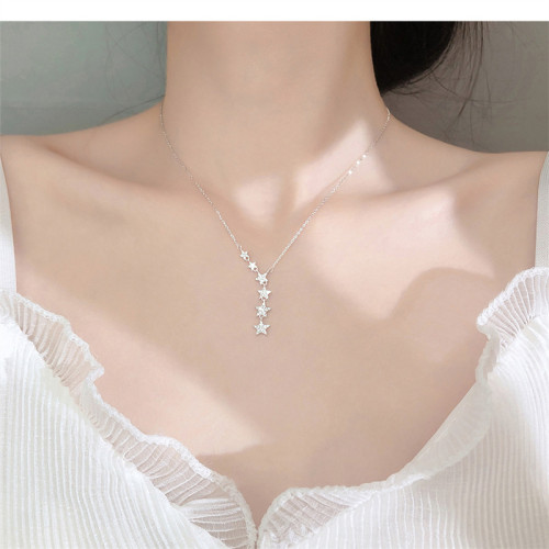 Full Drill Seven Star Diamond Pendant Chain Jewelry Necklace