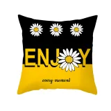 4PCS Home Cotton Decorative Throw Pillow Daisy Pttern Case Cushion Covers For Sofa Couch Bed Chair