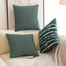 Simple Jacquard Pillow Case Fresh Green Blue Pillow Sofa Cushion Cover