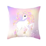 4PCS Home Cotton Decorative Cartoon Unicorn Throw Pillow Case Cushion Covers For Sofa Couch Bed Chair