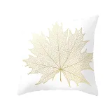 4PCS Home Cotton Decorative Gold Leaves Throw Pillow Case Cushion Covers For Sofa Couch Bed Chair