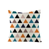 4PCS Home Cotton Decorative Geometry Leaves Throw Pillow Case Cushion Covers For Sofa Couch Bed Chair
