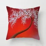 Home Cotton Decorative Peach Blossom Throw Pillow Case Cushion Covers