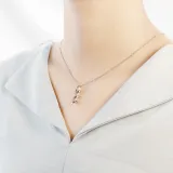 DIY Diamond Necklace Letter Pendant Name Engraved Custom with Birth Stone