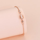 Silver Box Clavicle Pendant Chain Jewelry Bracelet