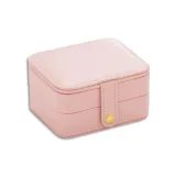 Rectangle PU Leather Jewelry Box with Mirror For Girls and Women