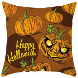 Halloween Holiday Pumpkin Pillowcase Home Gift Peach Skin Pillowcase