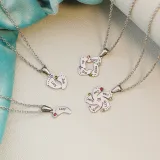 Hollow Out Necklace Pendant Feet with Name Engraved Custom Gift For Mom