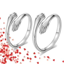 Give me a Hug Ring Necklace Love Style Hug Jewelry Set