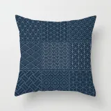 4PCS Navy Geometry Home Cotton Decorative Throw Pillow Case Cushion Covers