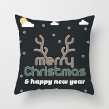 Home Decoration Christmas Simple Christmas Letter Elk Sofa Hugging Pillowcase Cushion Pillow Cover