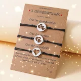 3PCS Mother's Day Gifts Jewelry Hollow Love Heart Charm Bracelets from Daughter Mom