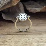 Fashion Jewelry Smiling Face Happy And Sad Rotation Ring