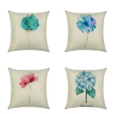 4PCS Pteridium Aquilinum Plant Home Cotton Decorative Throw Pillow Case Cushion Covers