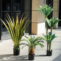 Artificial Plant Potted Cycas Tree Green Plant Bonsai Decoration