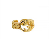 Gold Hollow Out Chain Opening Adjustable Irregular Chain Ring Gifts