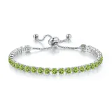 4mm Round Adjustable Crystal Birthstone Bracelet Gift For Mom Friends