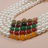 Jewelry for Women Girls Freshwater Pearl Agate Bracelet and Necklace Set With Box