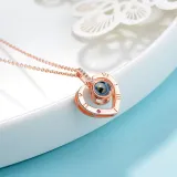 100 languages I love you Rose Gold Love Heart Clavicle Chain Jewelry Necklace