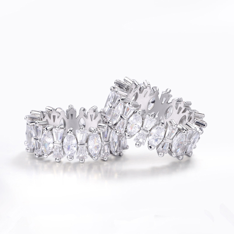 Fashion Jewelry Silver Full Diamond Bow Ring