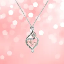Heart Necklace I Love You To The Moon And Back Jewelry Mother's Day Gift
