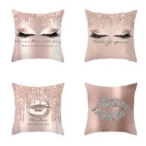 4PCS Home Cotton Decorative Eyes Lips Throw Pillow Case Cushion Covers For Sofa Couch Bed Chair