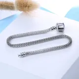 Women's DIY Adjustable 3mm Snake Bone Silver Basic Chain Charm Jewelry