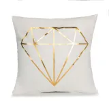 4PCS Home Cotton Decorative Gold Blocking Throw Pillow Case Cushion Covers For Sofa Couch Bed Chair