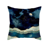 4PCS Home Cotton Decorative Sunset Pattern Throw Pillow Case Cushion Covers For Sofa Couch Bed Chair