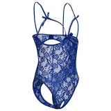Women's Sling Lace Flowers Transparent Sexy Underwear Open Bowknot Bodysuit