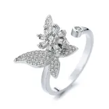 Jewelry Butterfly Star Spinner Rings for Anxiety Full Diamond Adjustable