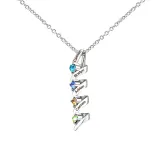 DIY Diamond Necklace Letter Pendant Name Engraved Custom with Birth Stone