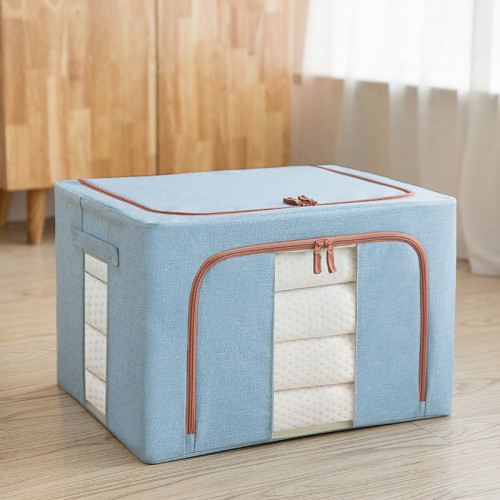 Storage Box Flax Pure Colo Dustproof With Clear Window Carry Handles