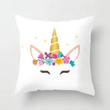 4PCS Rainbow Unicorn Home Cotton Decorative Throw Pillow Case Cushion Covers