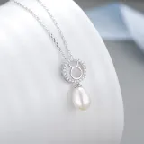 Sterling Silver Twelve Constellations Pearls Pendant Chain Jewelry Necklace