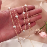 Multilayer Pearl Necklace Jewelry Necklace and Earrings 2PCS Set Mom Gift For Mother's Day