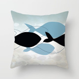 4PCS Fish Home Cotton Decorative Throw Pillow Case Cushion Covers